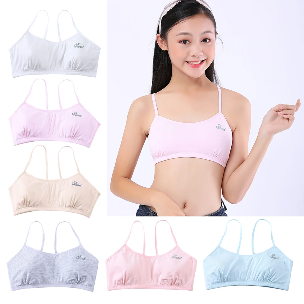 Young Girls Teen Girls Breathable Bra Wireless Stretchy Yoga Bras Training Bra for Activity Gym