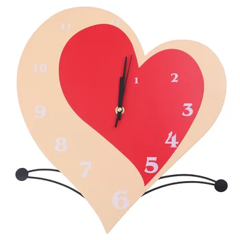 

1Pc Heart-Shaped Clock Horloge Wall Clock Modern Design Reloj Pared Clock Wall Desktop Heart Shape Timekeeper Timepiece