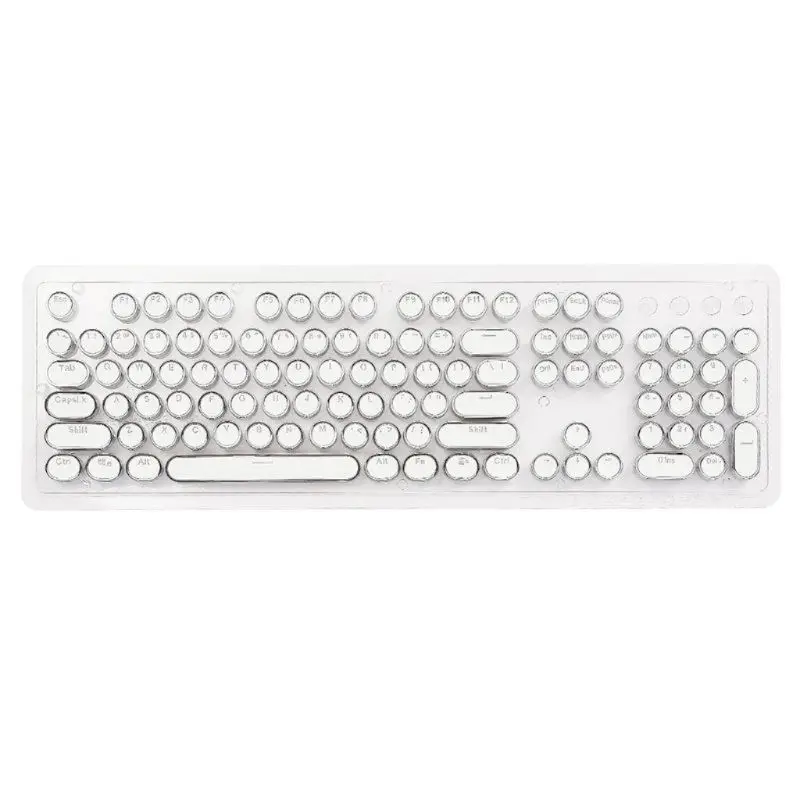 104 Keys Retro Round Keycaps Double Shot DIY Steam Punk Steampunk Typewriter Keycaps for Backlit Classy Player Stylized X6HB