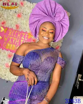 

NIAI African Lace Fabric 2020 High Quality Lace French Lace Fabric Nigerian Embroidery Tulle Lace Fabrics For Dress XY3263B-2