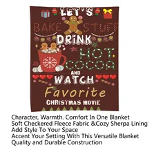 Рождественское тематическое фланелевое одеяло Забавный дизайн кидает в подарок 150x80 см/150x150 см DC120