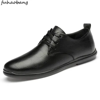

Man Flat Classic Men Dress Shoes lace up breathable Genuine Leather Italian Formal Business Oxford shoes for men wedding