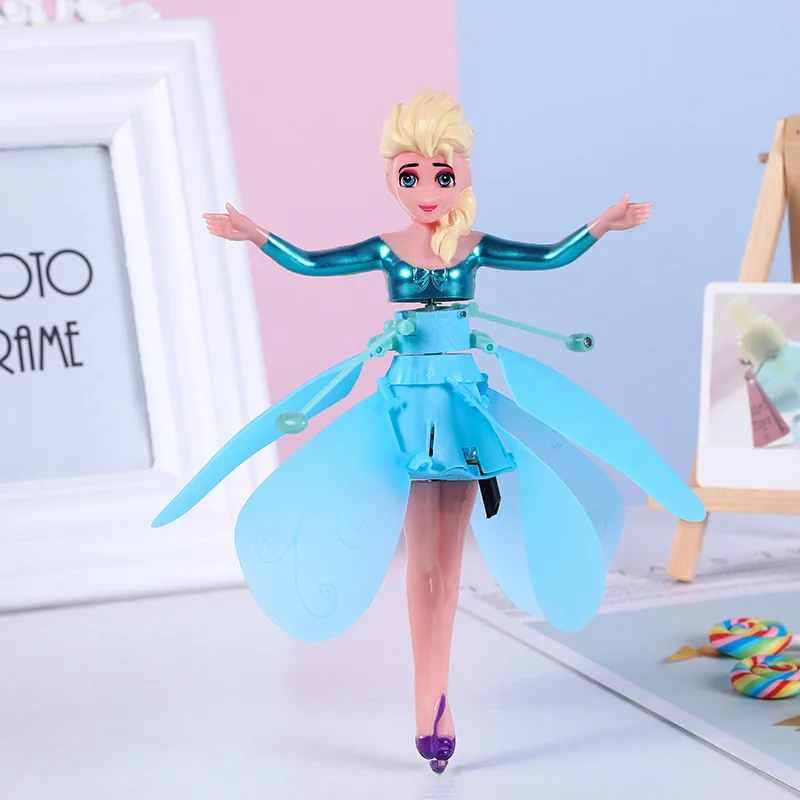 Disney Frozen Princess Induction Aircraft Suspended Flying Flying Fairy Remote Control Airplane Children's Toy birthday Gifts
