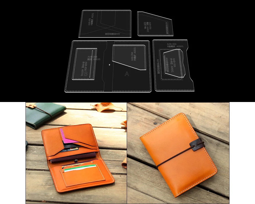 Держатель для паспорта короткий кошелек сумка акриловый шаблон бумажный гриль