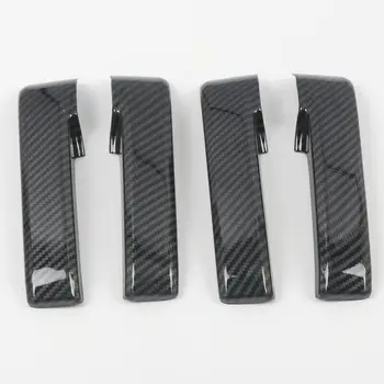 

4pcs/set Carbon Fiber Black Accessories Inner Handle Cover Trim For Toyota Tundra 14-19 High Quality