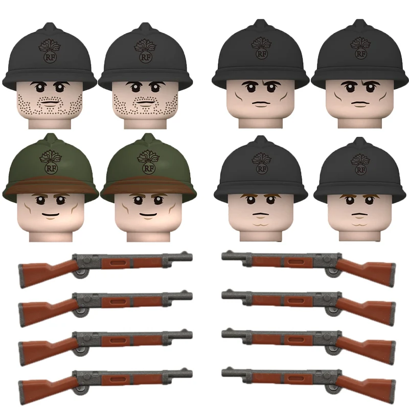 WW2 французская армия фигурки солдат строительные блоки военное оружие Lebel1886