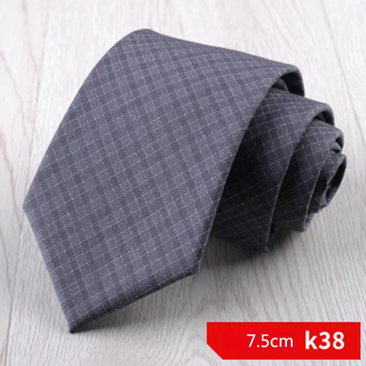 7 см или 7,5 см тонкий мужской костюм хлопок галстук зеленый синий плед полосатый галстук для мужчин Бизнес Свадьба Для худой шеи галстуки аксессуары - Цвет: K38