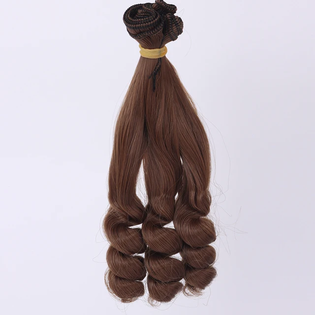 Adollya BJD Doll Accessories Curls Wigs Hair for Dolls Hair Row DIY High-Temperature Tress for Dolls Hair 15*100cm 3