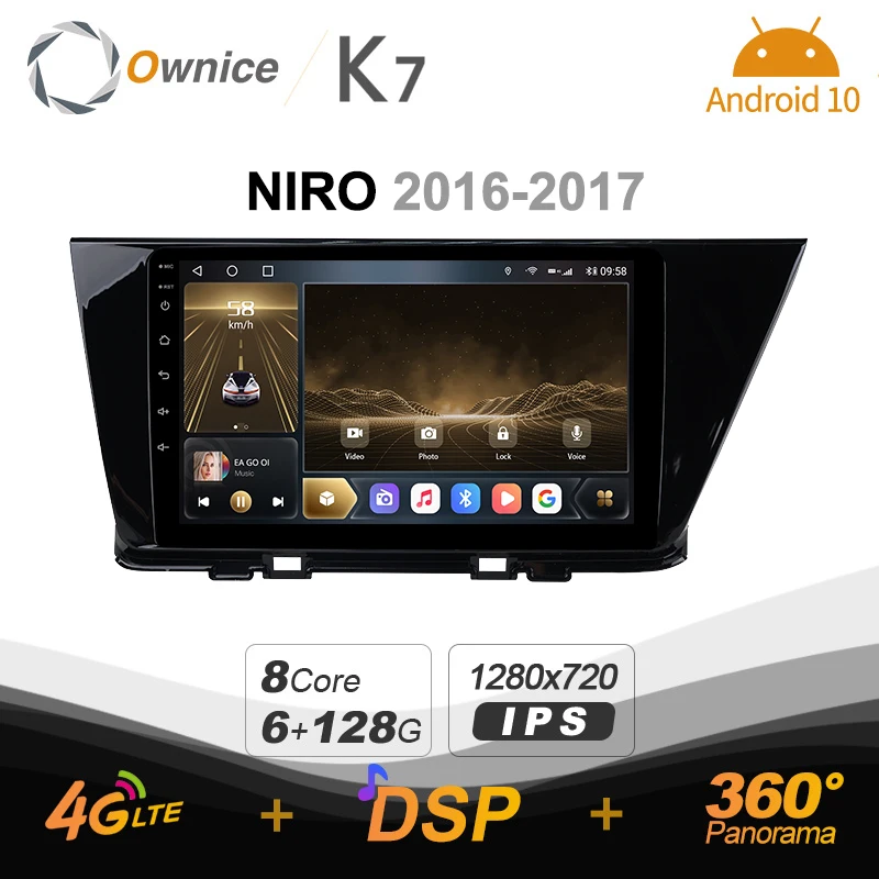 Android 10.0 6G+128G Ownice K7 Car autoradio Multimedia for Kia NIRO 2016 - 2017 radio system unit 360 Panorama 4G LTE SPDIF | Автомобили