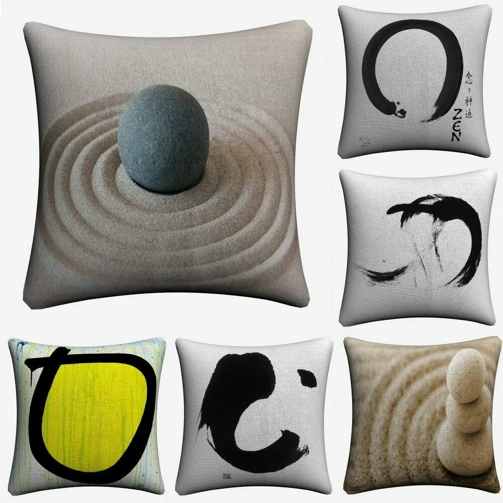 

Zen Buddhism Image Soft Cushion Covers Vintage For Sofa Home Decoration Almofada