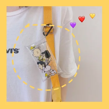 

Cute Coin Purse Keychain Transparent Cartoon Pattern Pendant Key Chain for Women Girl Bag Keychain Keyfob Gifts