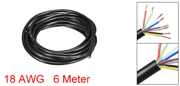 8 Core 18AWG 19.7ft Uxcell РВВ провод кабель удлинитель Медный провод проводник 2/3/7/8/10 сердечник 13/16/17/18/20 AWG 1/2/3/6 м 3,3/6,6/ 9,8/19.7ft - Цвет: 8 Core 18AWG 19.7ft