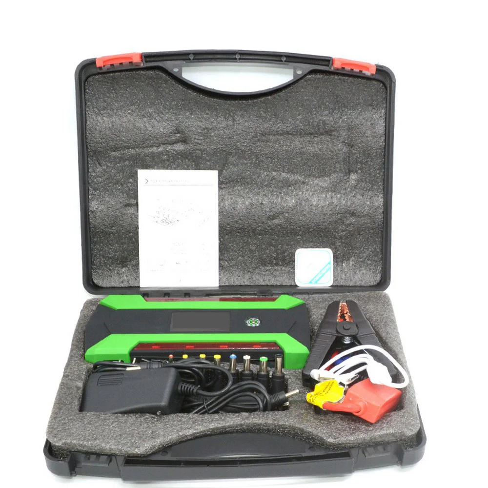 Green boxed 600A 89800 мАч пусковое устройство, внешний аккумулятор, стартер, автомобильный аккумулятор, аварийное зарядное устройство, 12 В, многофункциональный аккумулятор - Цвет: Green boxed