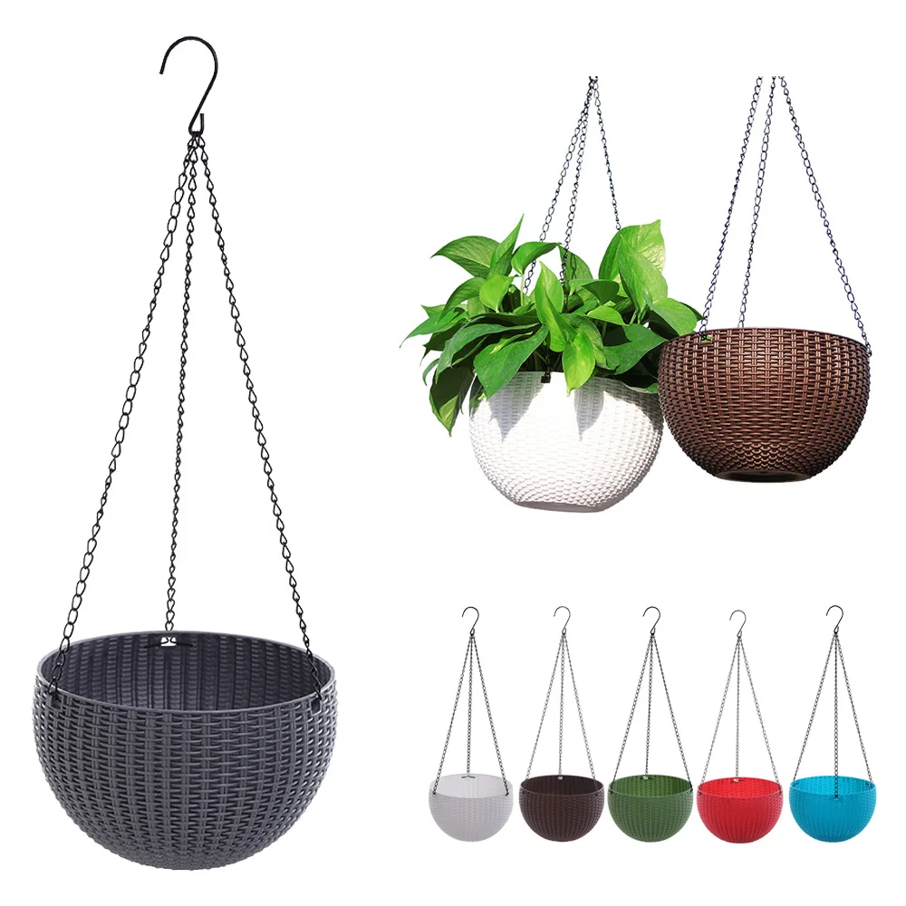 Garden Hanging Flower Plant Planter Basket For Plant Pot Holder+Chain Plastic Garden Accessories Home Decor