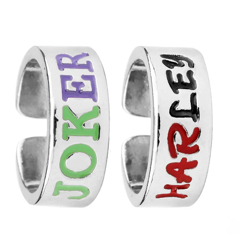 Кольцо для пары с открывающимися буквами отряд самоубийц Харли кольцо &quotКвин&quot