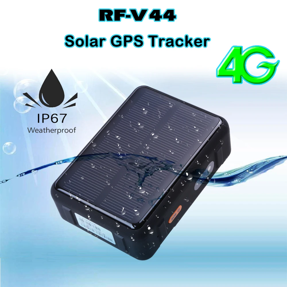 4G GPS Tracker With Solar Power RF V44 9000mAh Battery For Standby