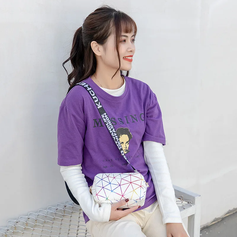 Women Laser Crossbody Bag Sling Shoulder Bag Jelly Holographic Square Messenger Satchel Bag For Lady Daily Small Handbag Purse