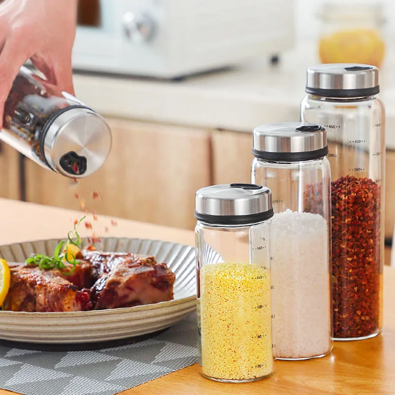 Unibird кухонные стеклянные емкости для специй влагостойкая соль может хранилище специй бутылки банки перец сахарный контейнер