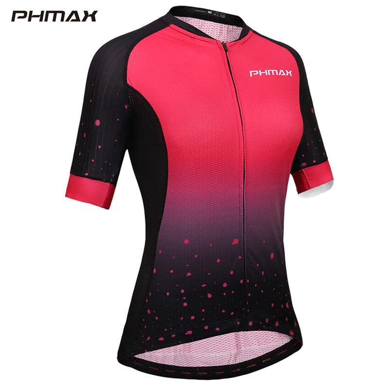 

PHMAX Pro Women Cycling Jersey Summer Quick-Dry Anti-UV Cycling Bicycle Clothing Breathable mtb Bike Shirt Cycling Wear