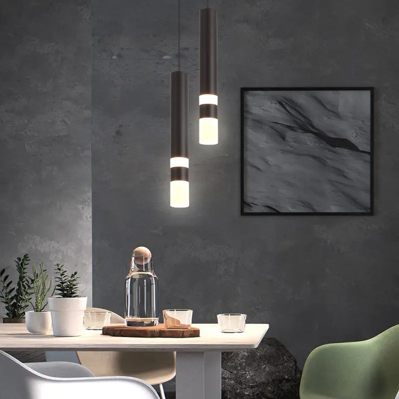 LED Pendant Light Dual Light Sources Shine Up And Down Droplight Fixture Kitchen Dining Room Shop Bar Counter Decoration 10W COB