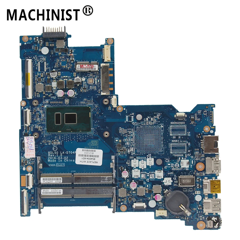 Оригинальная материнская плата для ноутбука HP 15-AY 15-ay015ds MB I7-6500U BDL50 LA-D704P DDR4 854934-601
