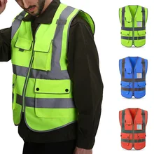 Дропшиппинг, модный светоотражающий жилет, жилет для строительной площадки, защитное пальто для дорожного движения, зеленая флюоресцентная одежда, пальто
