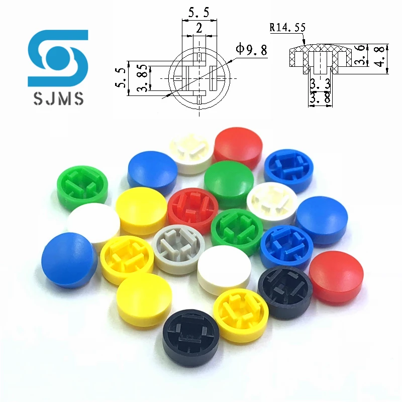 50PCS A25 Plastic Button Caps Push Switch Cap Size 4.8*9.8mm For B3F