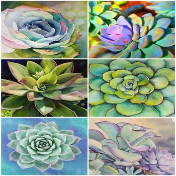 

HUACAN Painting By Number Flower Drawing On Canvas DIY Pictures By Numbers Flowers Kits Hand Painted Paintings Gift Home Decor