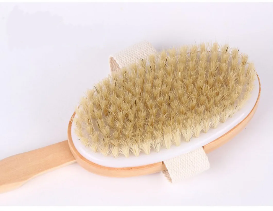 Wooden long handle bath brush bath brush hair brush soft hair back bath brush