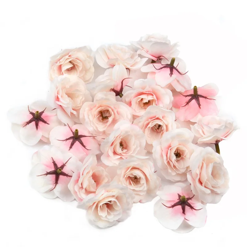 

10pcs 4cm artificial flower silk rose flower head wedding Christmas home decoration DIY wreath scrapbook gift box craft