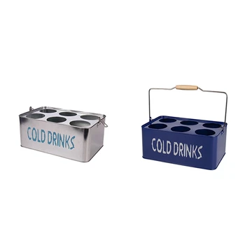 

Creative Beer Basket Simple Portable Metal Wine Rack Bar Six Bottle