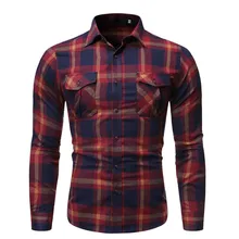 Качественная зимняя теплая Осенняя клетчатая рубашка, мужская красная фланелевая клетчатая рубашка с длинным рукавом, Chemise Homme, хлопковые нарядные рубашки