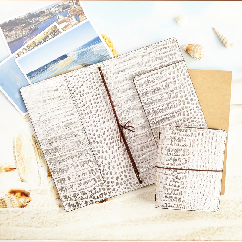 ERAL traveler's notebook crocodile pattern top layer leather. medium size and Small size. Private planner bullet journal sketchb ERAL traveler's notebook crocodile pattern top layer leather. medium size and Small size. Private planner bullet journal sketchb
