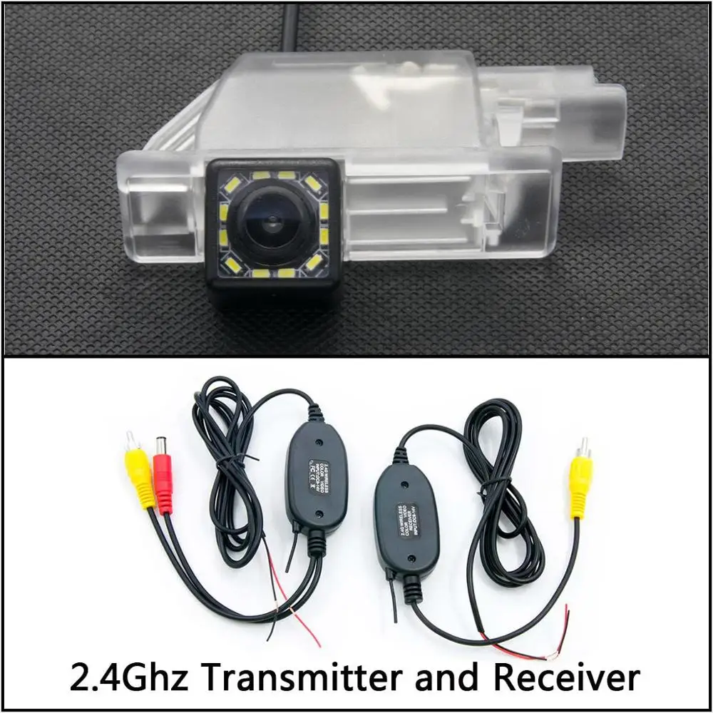 Camera With Wireless 12 LED light Car Backup Rear View Camera For Peugeot 508 sedan 508 SW 508 RXH 2011~ 301 2008 3008 308 Parking LCD Monitor - Название цвета: Camera With Wireless