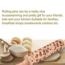 Рождественская Скалка Деревянная Рождественская скалка для тиснения 35*5 см/45*5 см тестопалка инструмент для выпечки Новогоднее Рождественское украшение