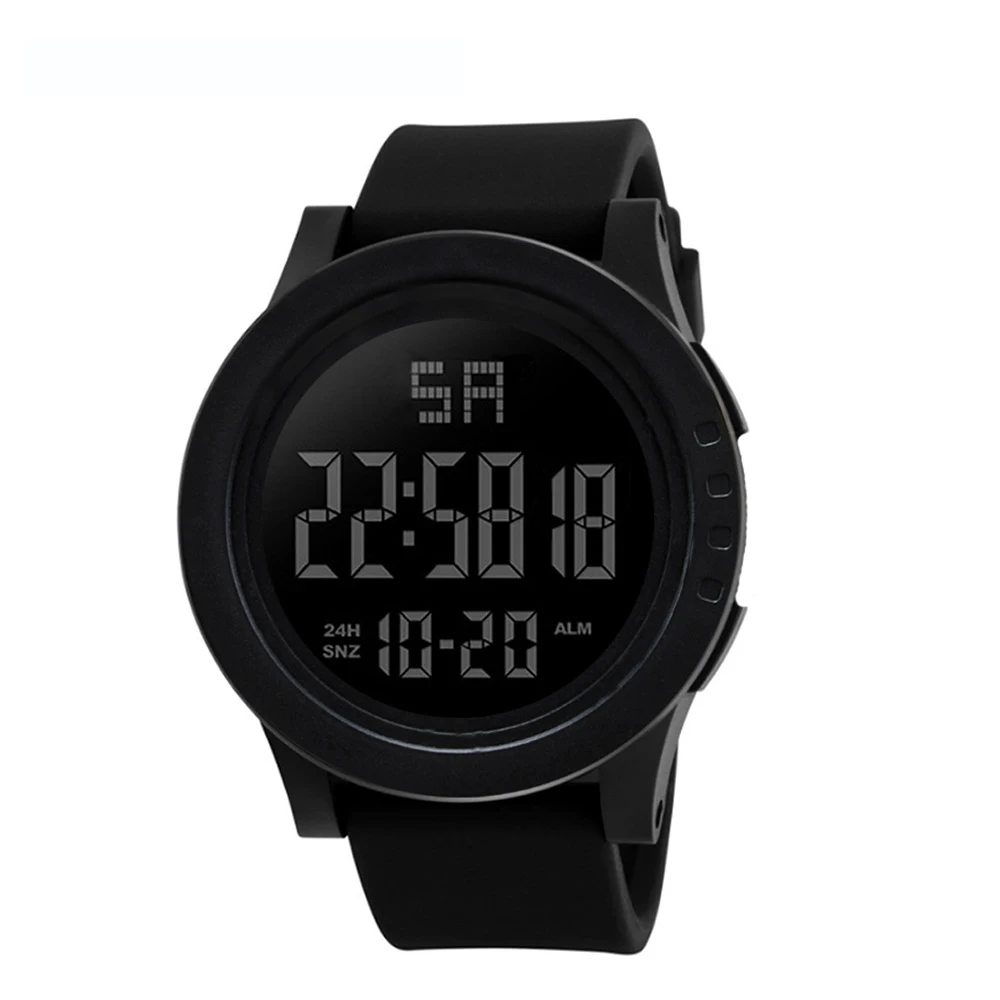 Высококачественные мужские цифровые часы с двойным дисплеем, светящиеся аналоговые цифровые светодиодные персональные трендовые электронные часы, уличные спортивные часы - Цвет: Black