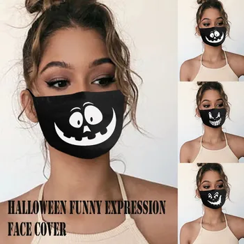 

Adults Washable Halloween Funny Expression Prints Filter Can Be Placed mascarilla reutilizable сумка холодильник автомобильный