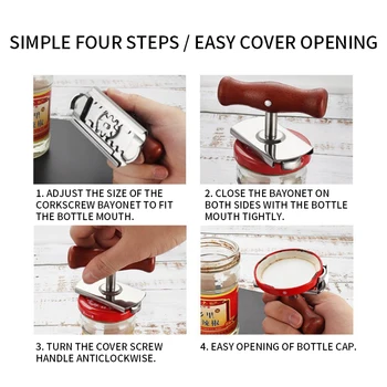 

Handleiding Roestvrij Staal Gemakkelijk Kan Jar Opener Verstelbare 1-4 Inches Cap Deksel Openers Tool Keuken Gadgets