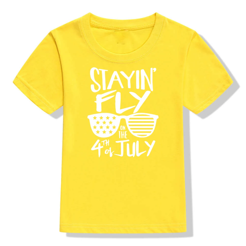 Stayin/детская футболка на День независимости 4 июля модные футболки с короткими рукавами для мальчиков и девочек детские повседневные топы - Цвет: 51N5-KSTYE-