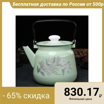 

Teapot 3.5 l, with decor, light green color