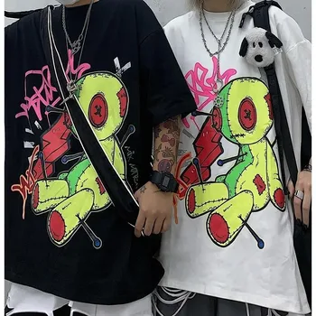 

mens fashion clothing trends t shirt cartoon printed tshirt short sleeve tees dark funeral couple clothes summer 2020 Korean top