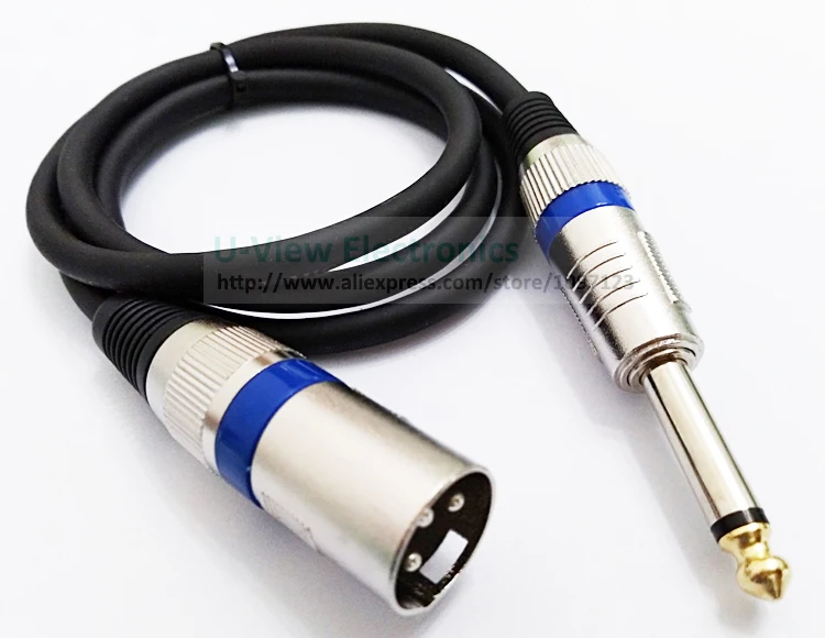 NCHTEK 1 м Чистый медный DIY Микрофон XLR 3Pin мужской Динамик Джек до 6,35 мм моно Мужской Соединительный аудиокабель/ /1 шт