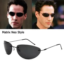 

2022 Fashion The Matrix Neo Style Polarized Sunglasses Ultralight Rimless Men Driving Sun polaroid Glasses Oculos de sol uv400