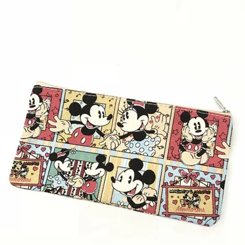 

Disney new cute cartoon mickey mouse pattern purse casual student girl canvas sundries storage bag women cosmetic bag