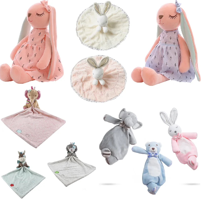 

Stuffed Toys Soft Animal Soothe Appease Towel Baby Calm Sleeping Plush Pacify Toy Infants Saliva Teether Towel Newborn Doll Toys