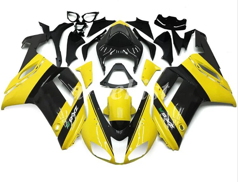 ABS мотоцикл Обтекатели наборы Подходит для Kawasaki Ninja ZX-6R ZX6R 2007 2008 07 08 636 на заказ серебряный черный - Цвет: yellow  black