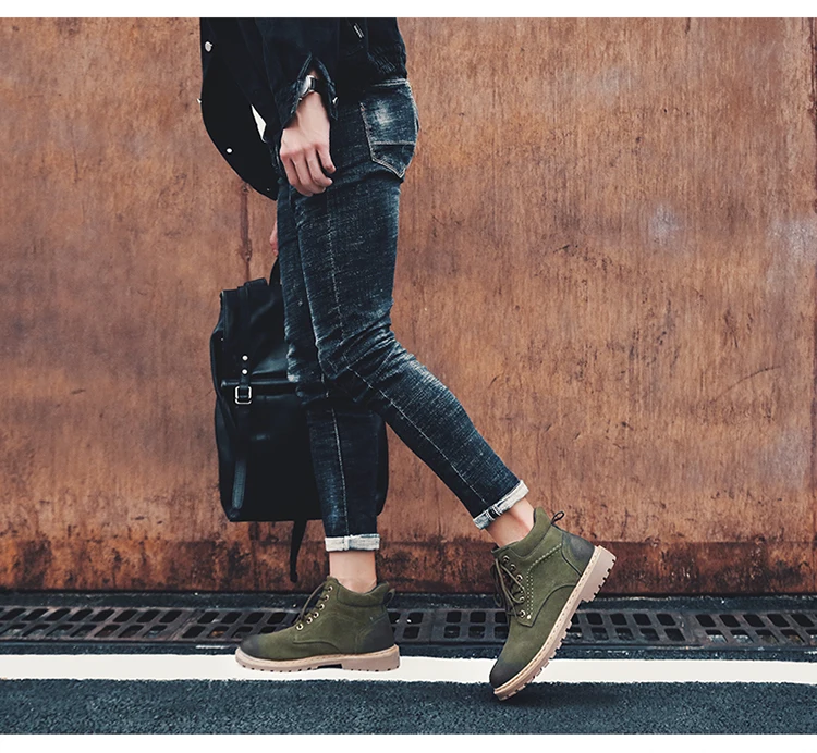 Winter Men Boots Classic Outdoor Ankle Boots Male Lace Up Anti-slip Booties Martin Shoes Vintage British Military Combat Boots