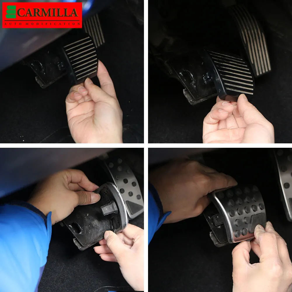 Carmilla Stainless Steel AT Car Pedals for Fiat 500x 500 X 2014- Auto Gas Brake Rest Foot Pedal Protection Cover Accessories