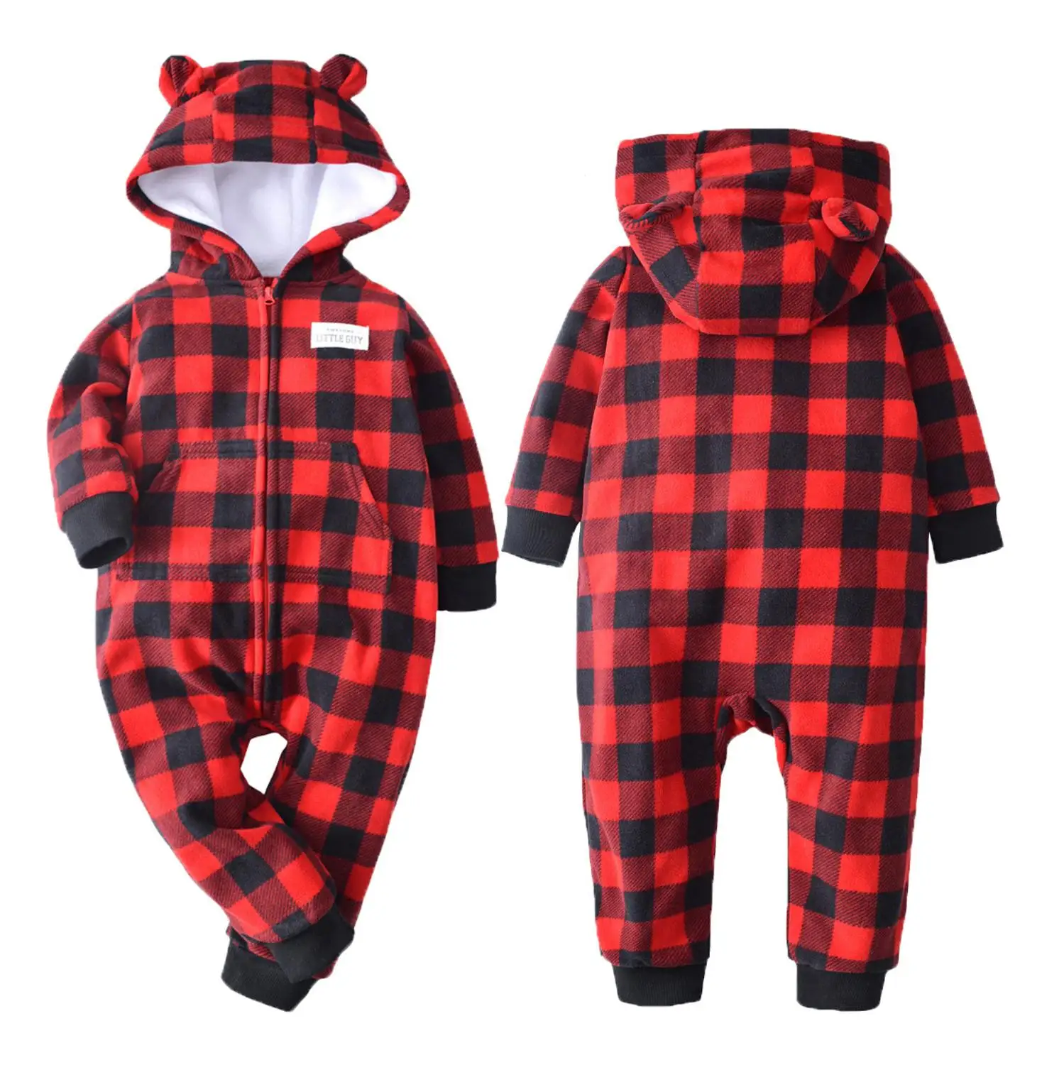 Детский комбинезон с капюшоном в виде животных для новорожденных, теплые флисовые пижамы одежда для маленьких мальчиков и девочек Комбинезон, одежда для сна, для детей от 0 до 24 месяцев - Цвет: HY0012