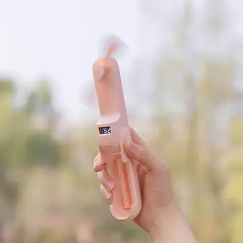 

Quiet Mini Fan Mobile Phone Stand Portable Rechargeable Personal Desk Fan with 1200 mAh Battery Pack USB Powered Foldable Fan